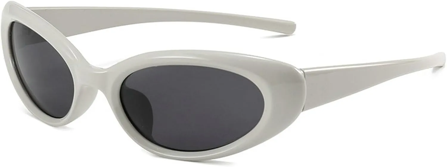 Retro Cat Eye Sunglasses for Women Vintage Wrap Around Sunglasses Trendy 2025 Ladies Black Sun Glasses