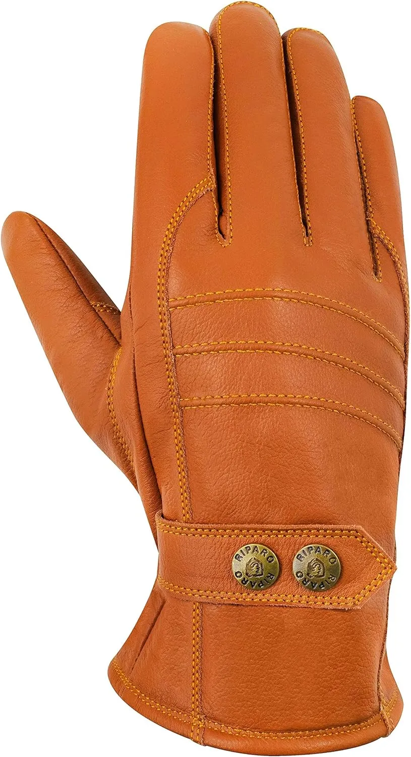 Riparo Winter Gloves for Men, Leather Winter Gloves for Cold Weather, Snow Gloves for Motorcycle Driving Hiking Outdoor