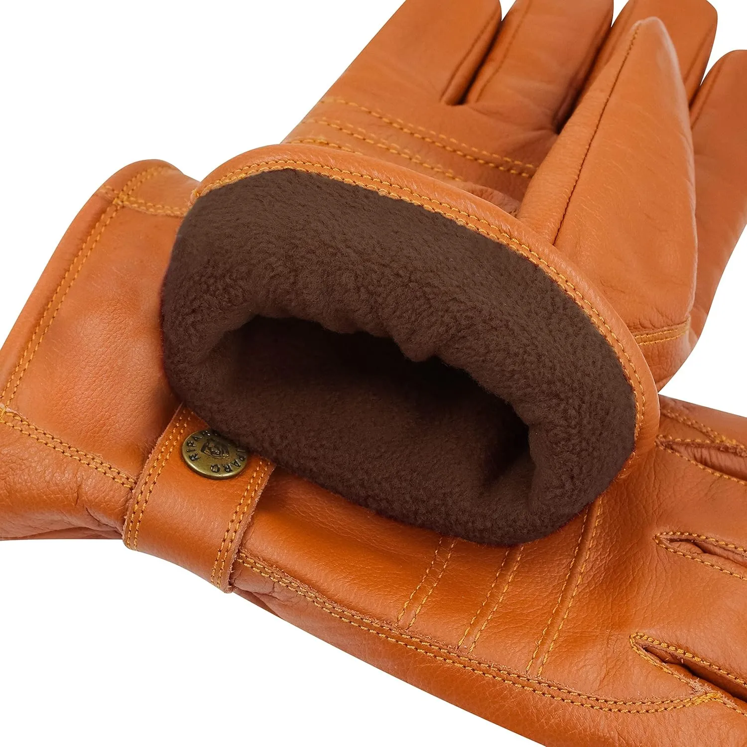 Riparo Winter Gloves for Men, Leather Winter Gloves for Cold Weather, Snow Gloves for Motorcycle Driving Hiking Outdoor