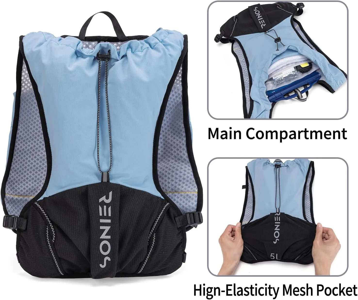 Running Vest for Women and Men Lightweight Hydration Backpack Pack with 1.5L Water Bladder Bag Running Gear Accessories for Hiking Trail Cycling Marathon