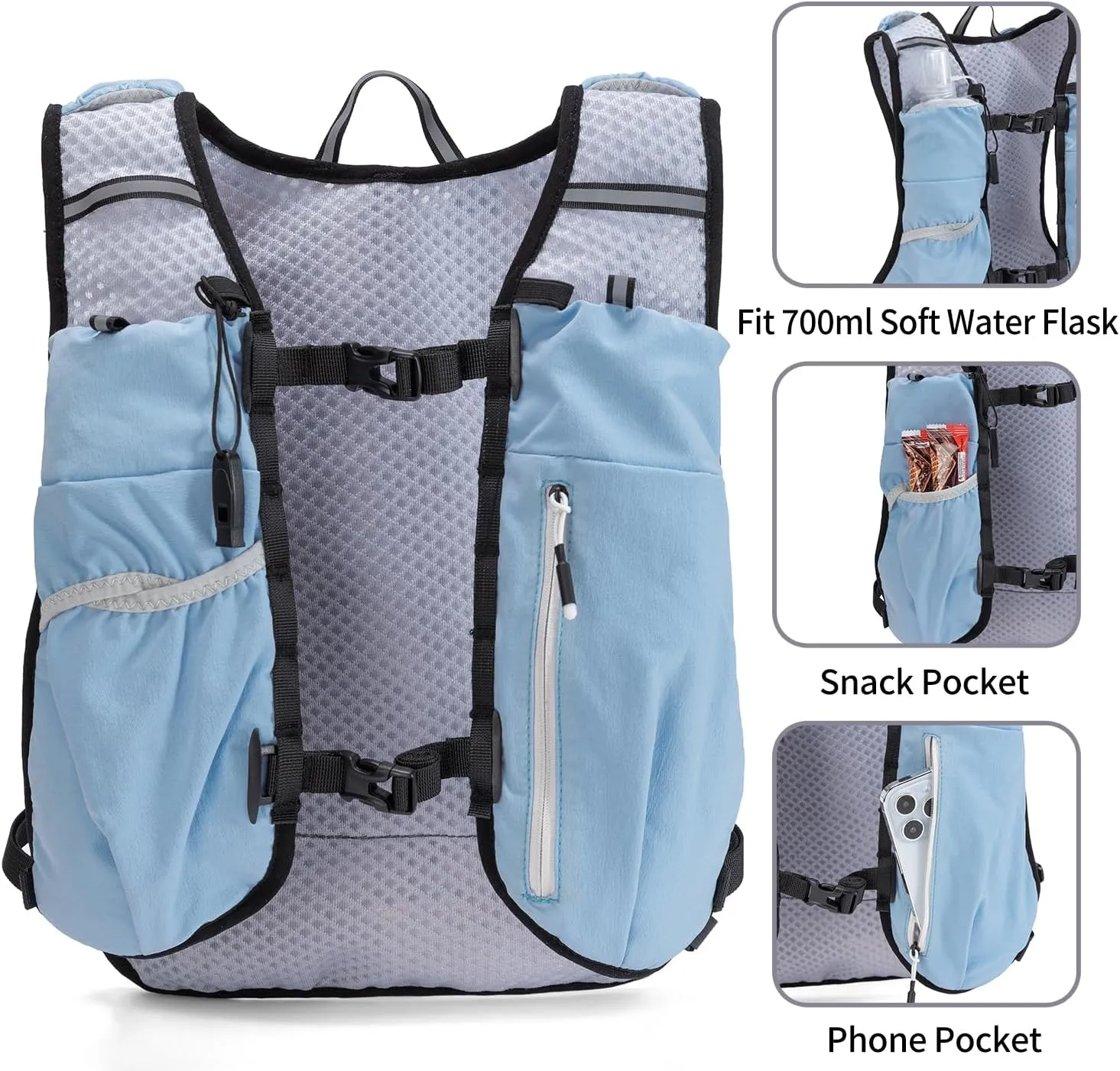 Running Vest for Women and Men Lightweight Hydration Backpack Pack with 1.5L Water Bladder Bag Running Gear Accessories for Hiking Trail Cycling Marathon