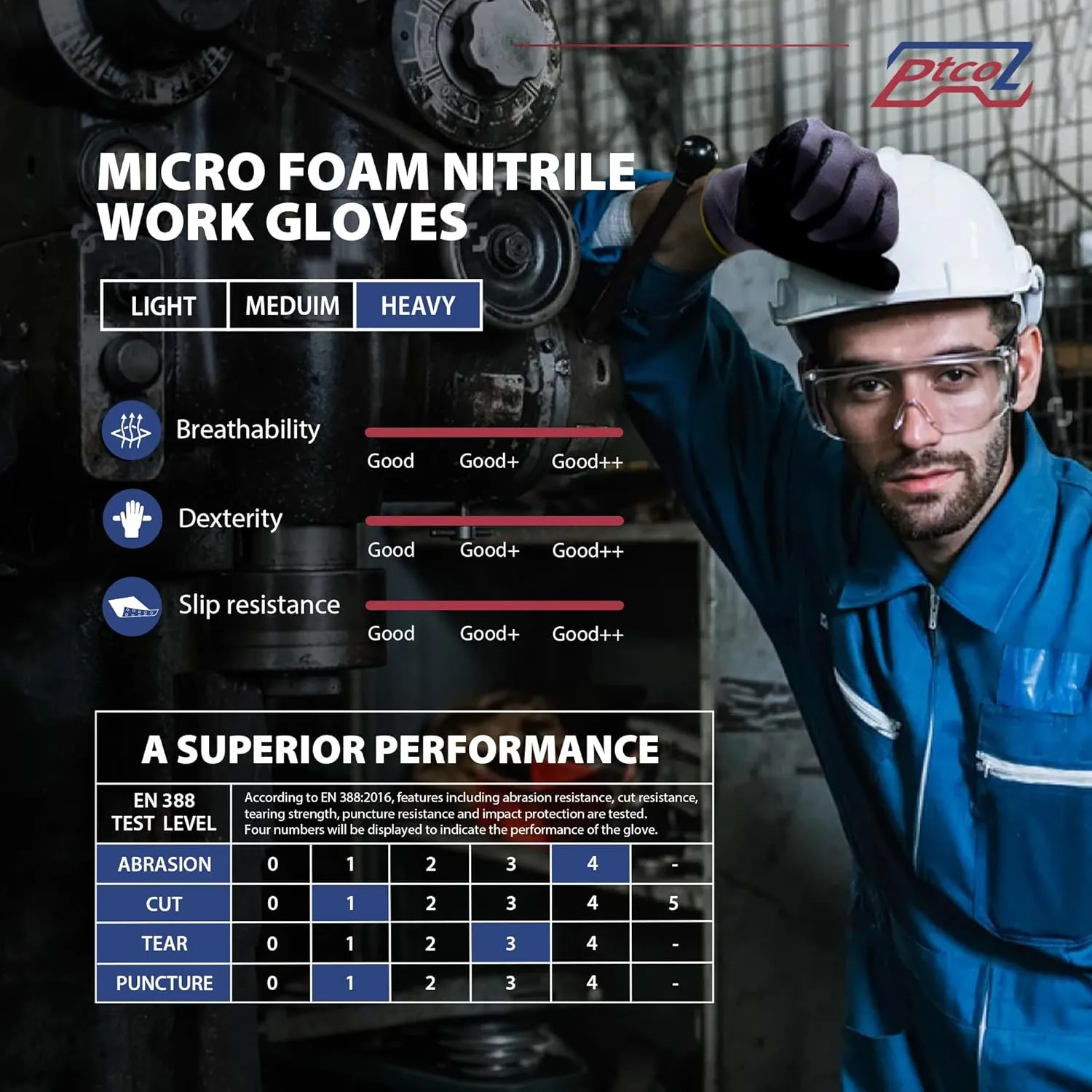 Safety Work Gloves Micro-Foam Nitrile Coated - 12 Paris, Seamless Knit Touchscreen Nylon Gloves, with Black Nitrile Grip, for Warehouse, Home Improvement, Automotive, Construction (Large)