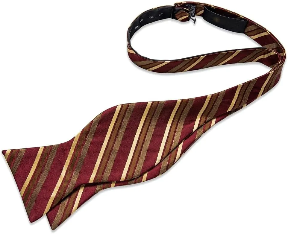 Silk Striped Bow Ties Yellow Red Bowties Hanky Cufflinks Set Suit Man Accessories Nots Self-Tie Bow Tie