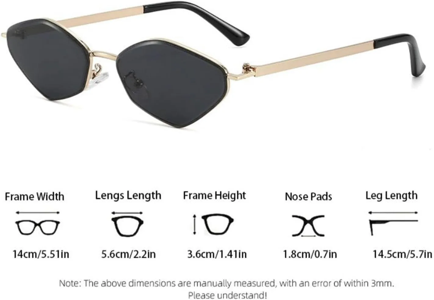 Small Frame Hexagon Punk Sunglasses Women 2025 Luxury Polygon Sun Glasses For Lady Vintage Outdoor Shades Cat Eye Eyewear