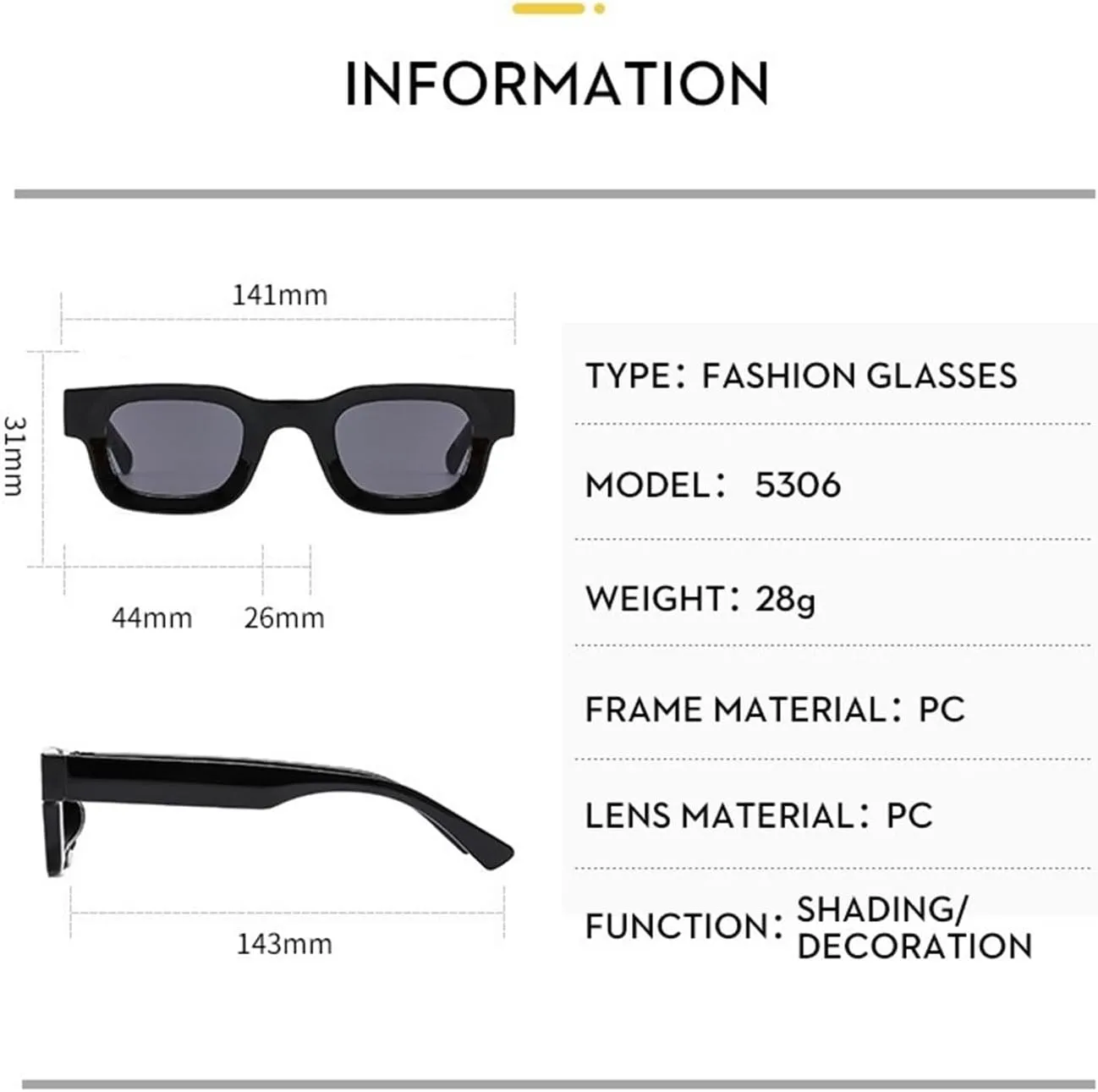 Small Frame Men Square Sunglasses Outdoor Vacation Shopping Women Sun Glasses
