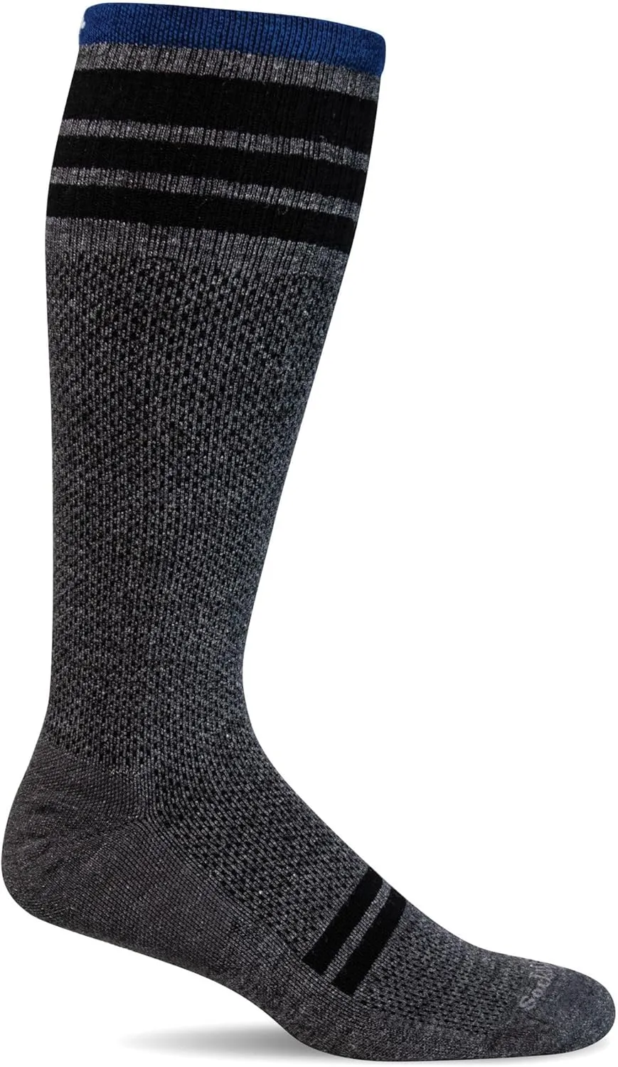 Sockwell Men's Speedway Firm Graduated Compression Sock, Charcoal - M/L