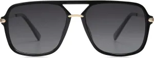SOJOS Sunglasses for Women & Men, Square, Retro, Polarized Lens, Trendy Aviator, 90s Shades