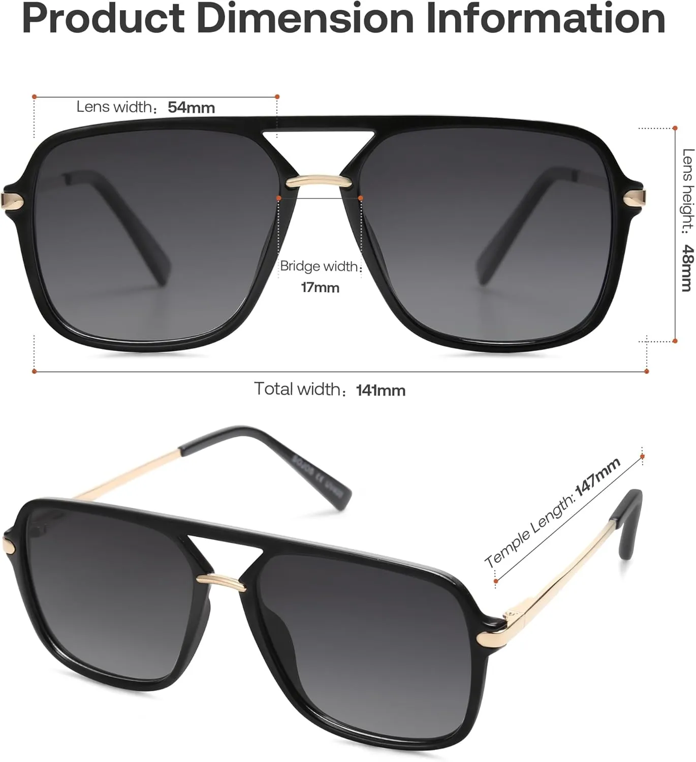 SOJOS Sunglasses for Women & Men, Square, Retro, Polarized Lens, Trendy Aviator, 90s Shades