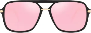 SOJOS Sunglasses for Women & Men, Square, Retro, Polarized Lens, Trendy Aviator, 90s Shades