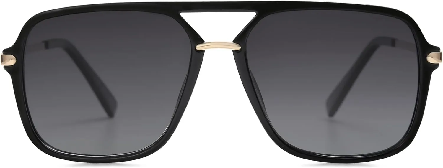 SOJOS Sunglasses for Women & Men, Square, Retro, Polarized Lens, Trendy Aviator, 90s Shades