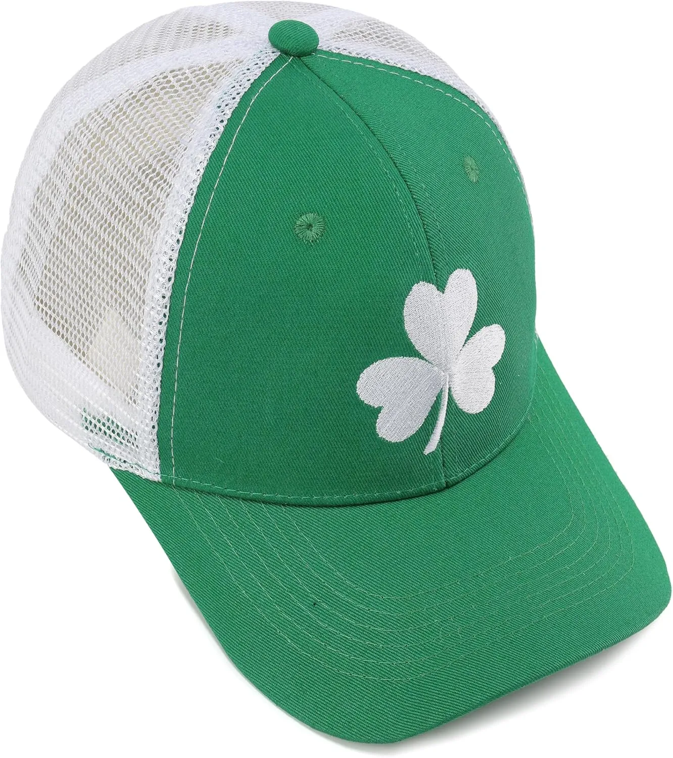 St Patricks Day Hat Clover Trucker Hat Green Shamrock Baseball Cap Irish Hats Saint Patty’s Hat St. Patrick Accessories