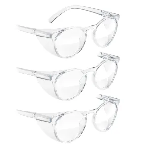 Stoggles Round Z87.1 Certified Polycarbonate Safety Glasses, Scratch & Shatter-Proof, Blue-Light & UV Blocking Lens, Top & Side Shields, Anti-Fog Dip Coated, Durable, Protective & Stylish Eyewear
