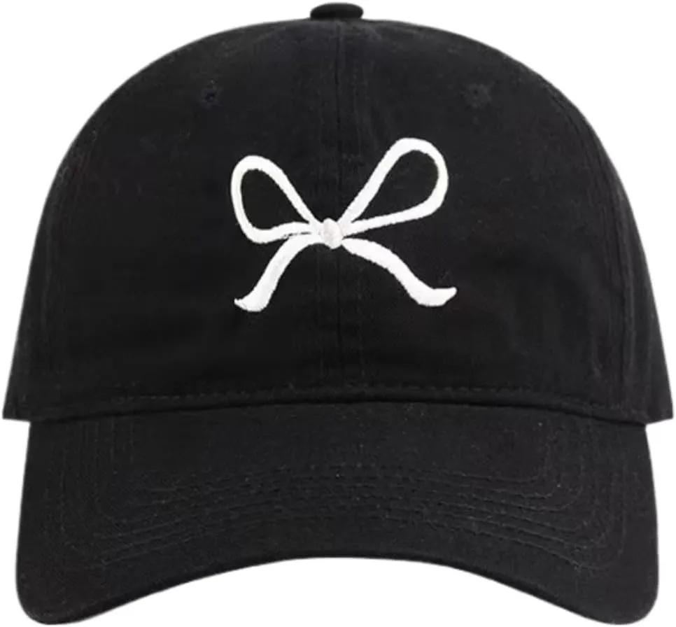 Sumleno Womens Trendy Cute Bow Baseball Cap Y2k Aesthetic Preppy Sun Cap Hiking Travel Trucker Hat Accessories