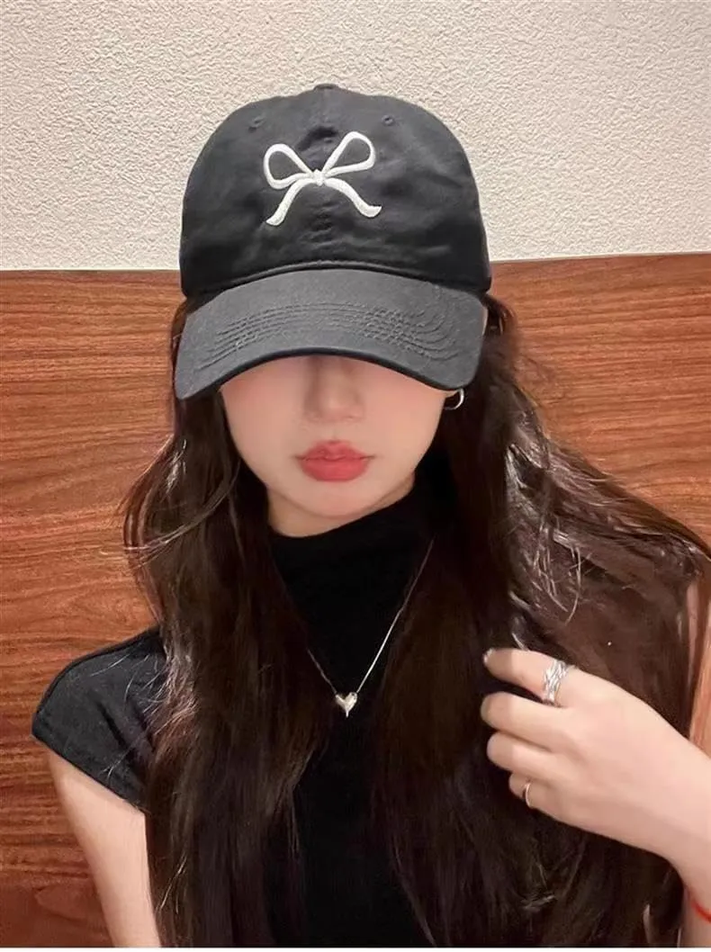 Sumleno Womens Trendy Cute Bow Baseball Cap Y2k Aesthetic Preppy Sun Cap Hiking Travel Trucker Hat Accessories