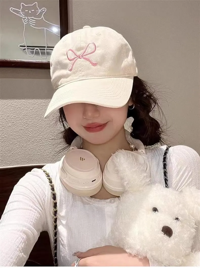 Sumleno Womens Trendy Cute Bow Baseball Cap Y2k Aesthetic Preppy Sun Cap Hiking Travel Trucker Hat Accessories