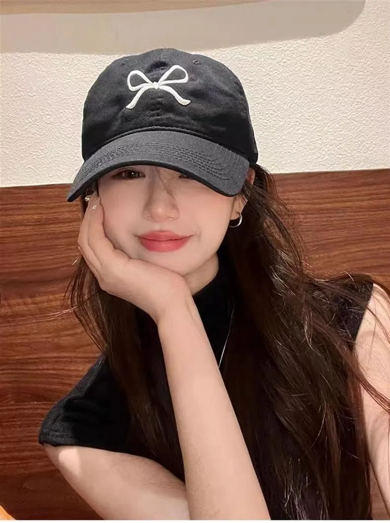 Sumleno Womens Trendy Cute Bow Baseball Cap Y2k Aesthetic Preppy Sun Cap Hiking Travel Trucker Hat Accessories