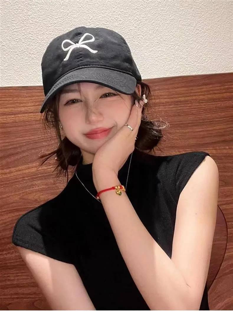 Sumleno Womens Trendy Cute Bow Baseball Cap Y2k Aesthetic Preppy Sun Cap Hiking Travel Trucker Hat Accessories
