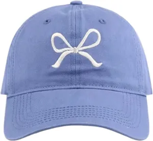 Sumleno Womens Trendy Cute Bow Baseball Cap Y2k Aesthetic Preppy Sun Cap Hiking Travel Trucker Hat Accessories