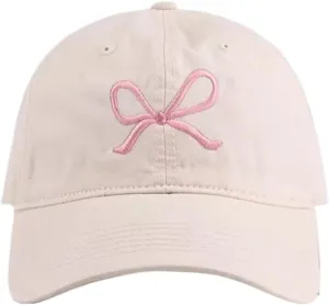 Sumleno Womens Trendy Cute Bow Baseball Cap Y2k Aesthetic Preppy Sun Cap Hiking Travel Trucker Hat Accessories