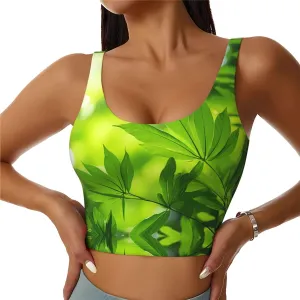 Sunny Green Women's Sexy Sports Vest Sleeveless Athletic Gym T-Shirts Vest U-Shaped Back Quick Dry Top