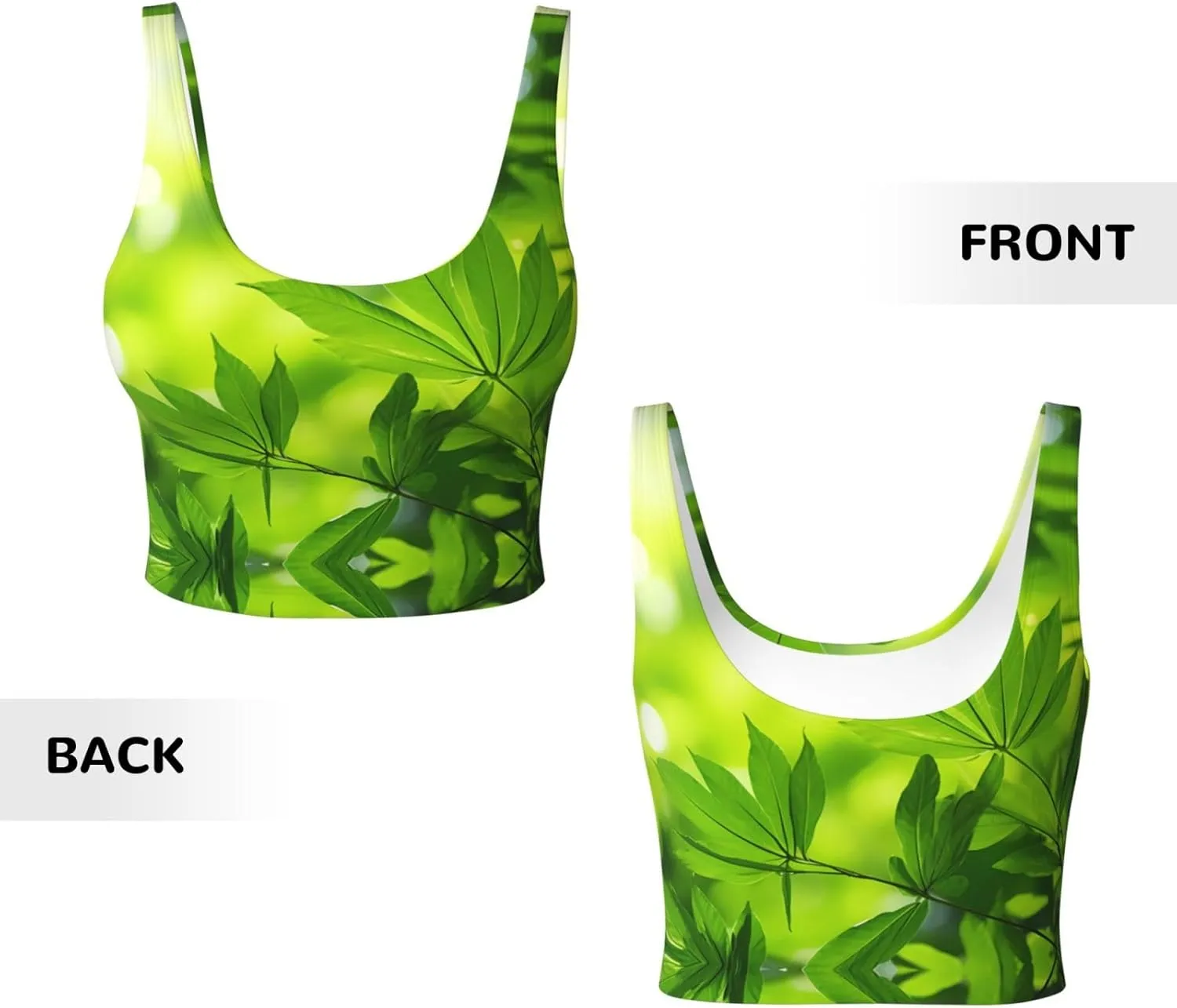 Sunny Green Women's Sexy Sports Vest Sleeveless Athletic Gym T-Shirts Vest U-Shaped Back Quick Dry Top