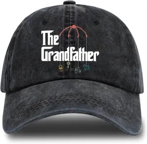 The Grandfather Adjustable Cotton Baseball Cap, Funny Retro Black Trucker Hat Outdoor Accessories for Men Grandpa Dad Husband Travel Lover, Retirement Birthday
