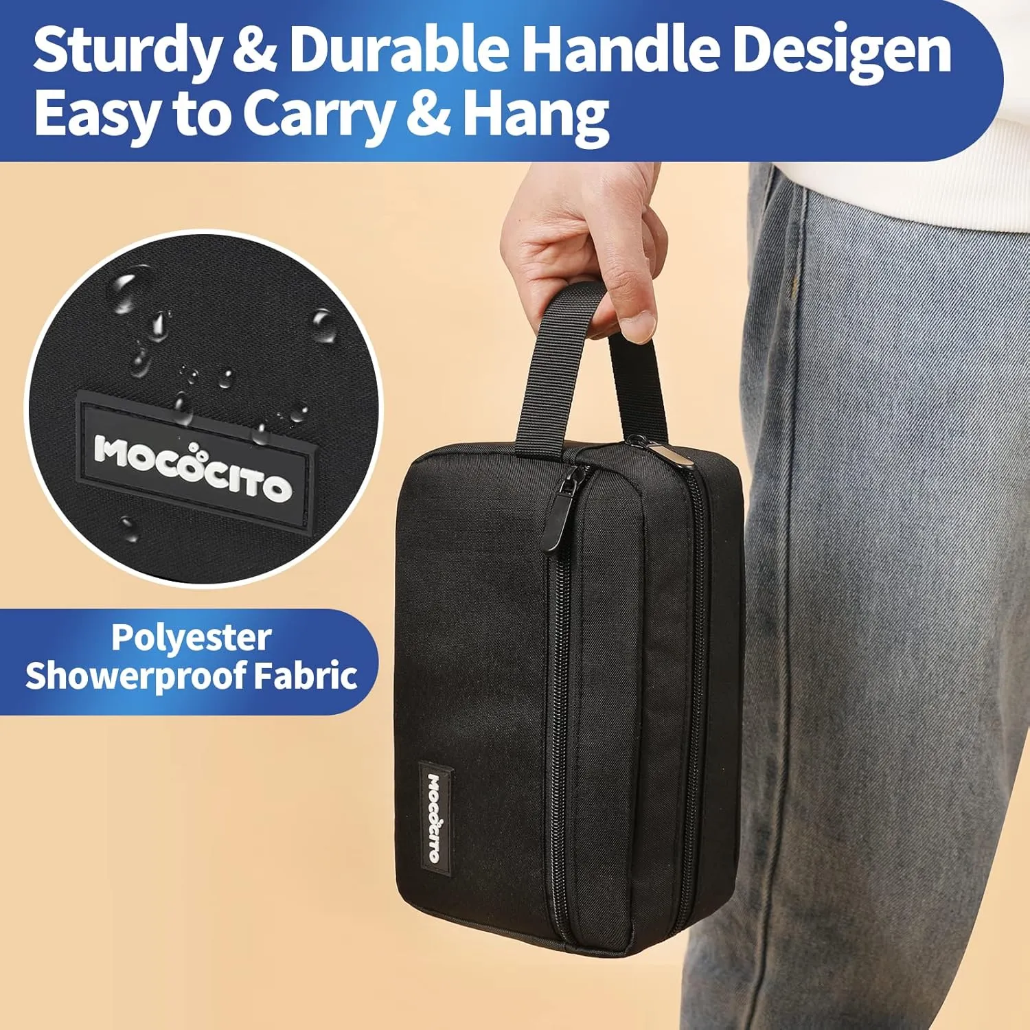 Toiletry Bag for Men Shavin Bag Mens Toiletry Travel Bag Water Resistant Toiletry Bag for Toiletries Accessories Black Hanging Toiletry Bag