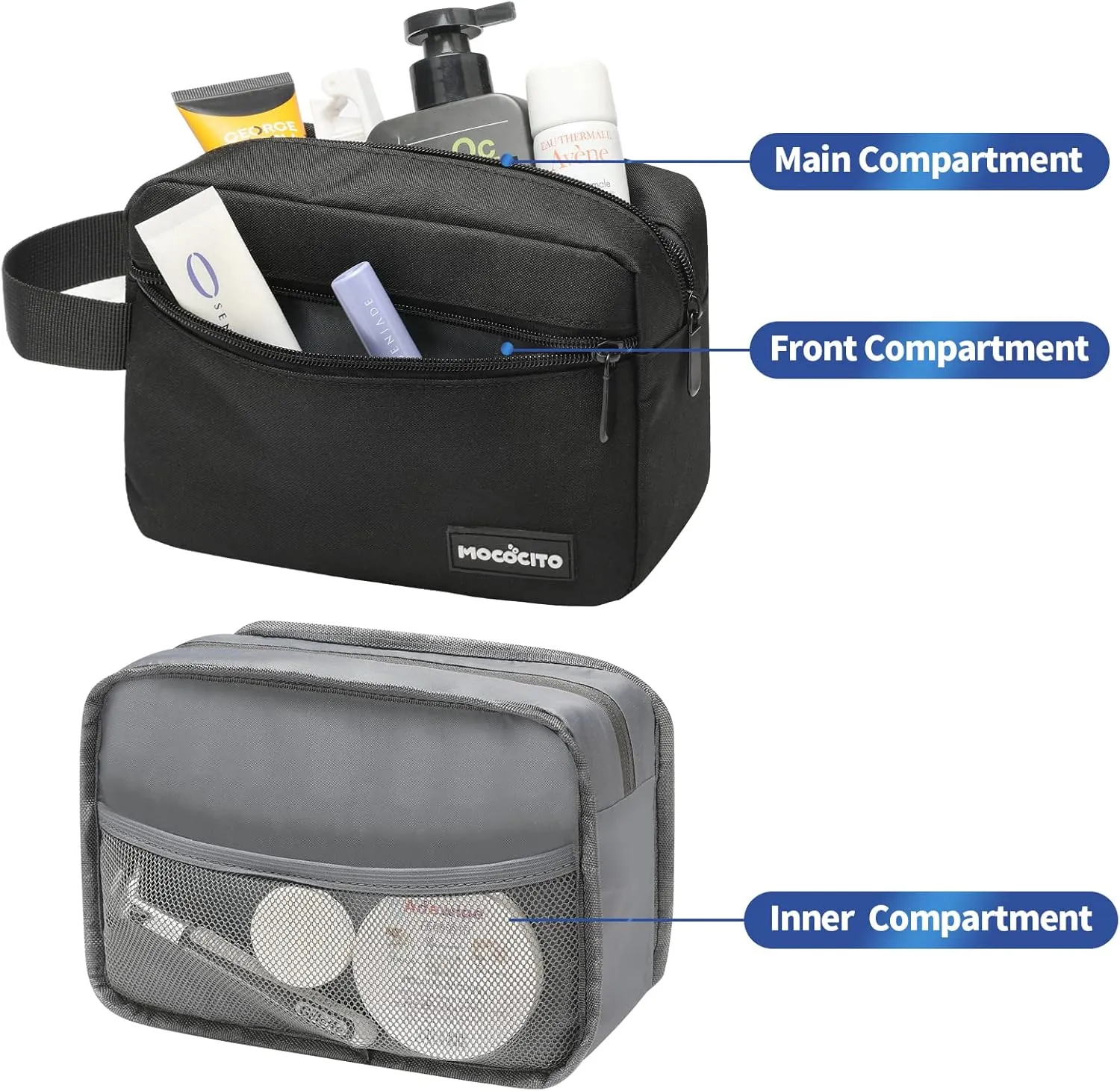 Toiletry Bag for Men Shavin Bag Mens Toiletry Travel Bag Water Resistant Toiletry Bag for Toiletries Accessories Black Hanging Toiletry Bag