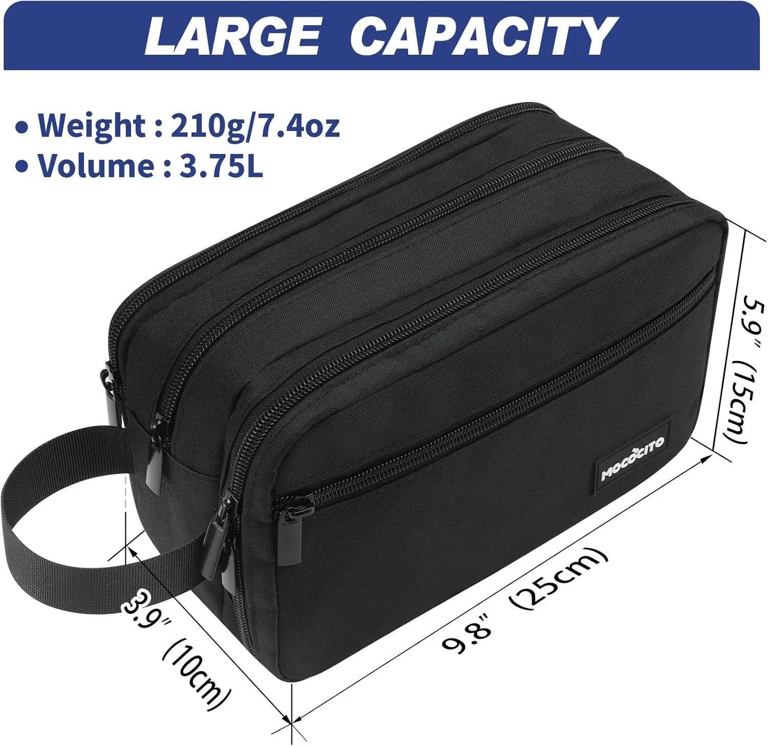 Toiletry Bag for Men Shavin Bag Mens Toiletry Travel Bag Water Resistant Toiletry Bag for Toiletries Accessories Black Hanging Toiletry Bag