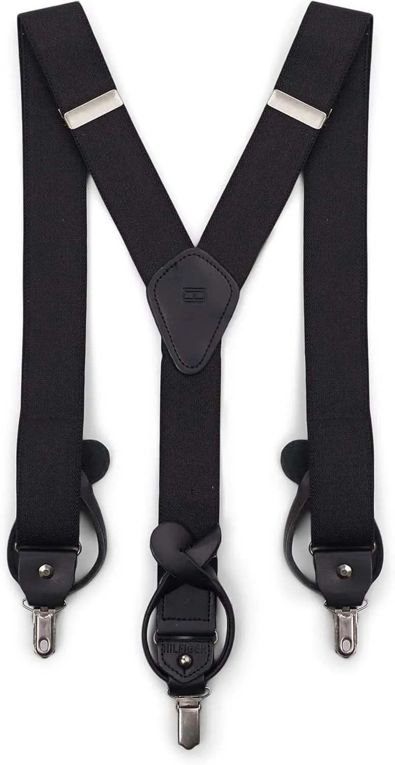 Tommy Hilfiger Men's Fully Adjustable Y-Back Convertible End Suspender