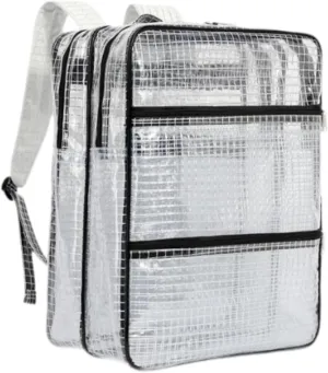 Tool Backpack, Cleanroom Accessories Professional Multi Use Storage Organizer,Mesh Transparent Bag for Engineer Electrician, Anti-Static Full Clear Backpack (A)
