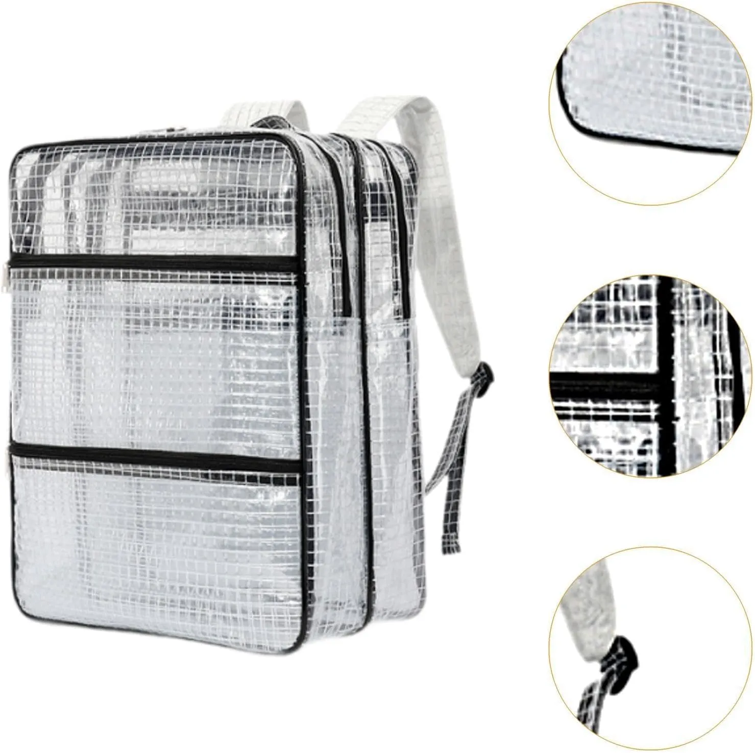Tool Backpack, Cleanroom Accessories Professional Multi Use Storage Organizer,Mesh Transparent Bag for Engineer Electrician, Anti-Static Full Clear Backpack (A)