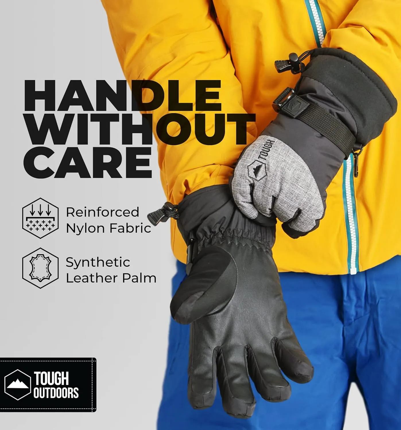 Tough Outdoors Snow Gloves - Men's & Women's Waterproof & Insulated Ski & Snowboard Gloves
