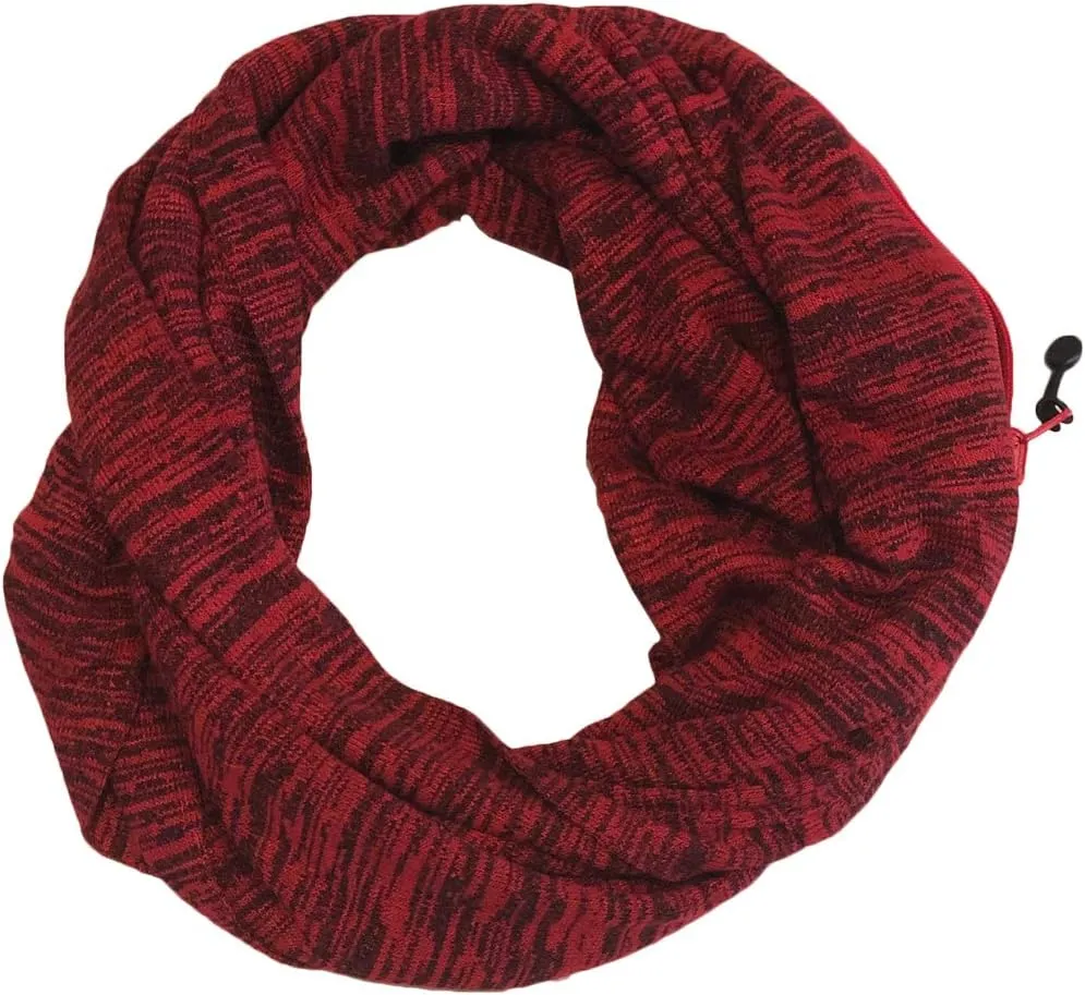 Travel-in-Style Pocket Scarf - Lightweight Heathered Travel Scarves, Infinity Scarves with Zipper Pockets