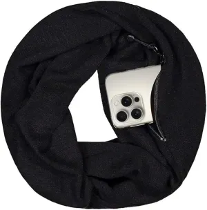 Travel-in-Style Pocket Scarf - Lightweight Heathered Travel Scarves, Infinity Scarves with Zipper Pockets