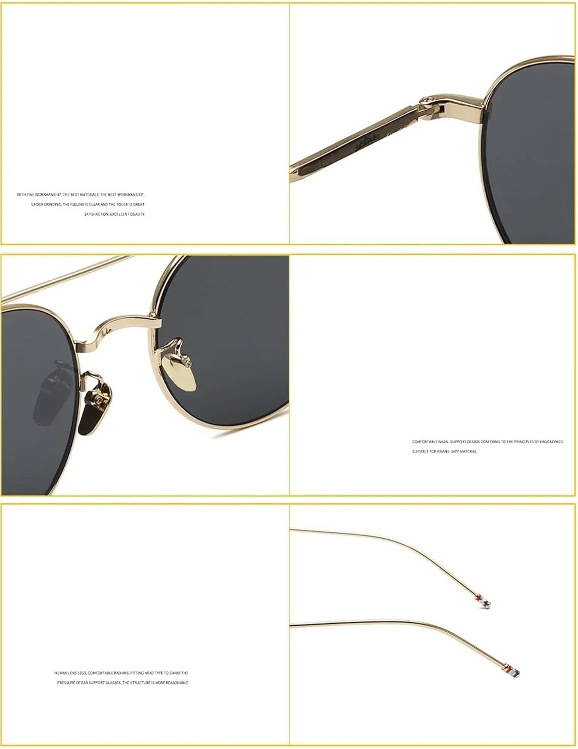Trendy Round Metal Frame Sunglasses For Men And Women Outdoor Beach Vacation Party Sun Glasses