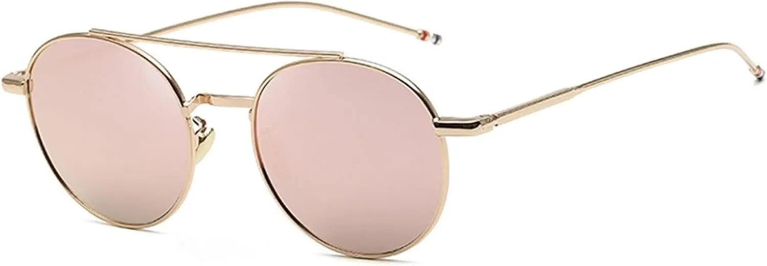Trendy Round Metal Frame Sunglasses For Men And Women Outdoor Beach Vacation Party Sun Glasses