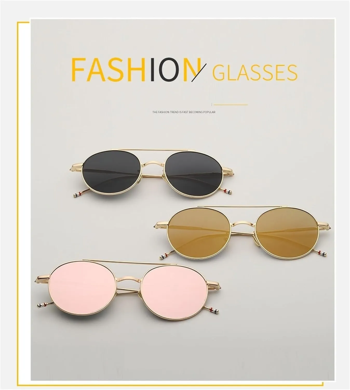 Trendy Round Metal Frame Sunglasses For Men And Women Outdoor Beach Vacation Party Sun Glasses
