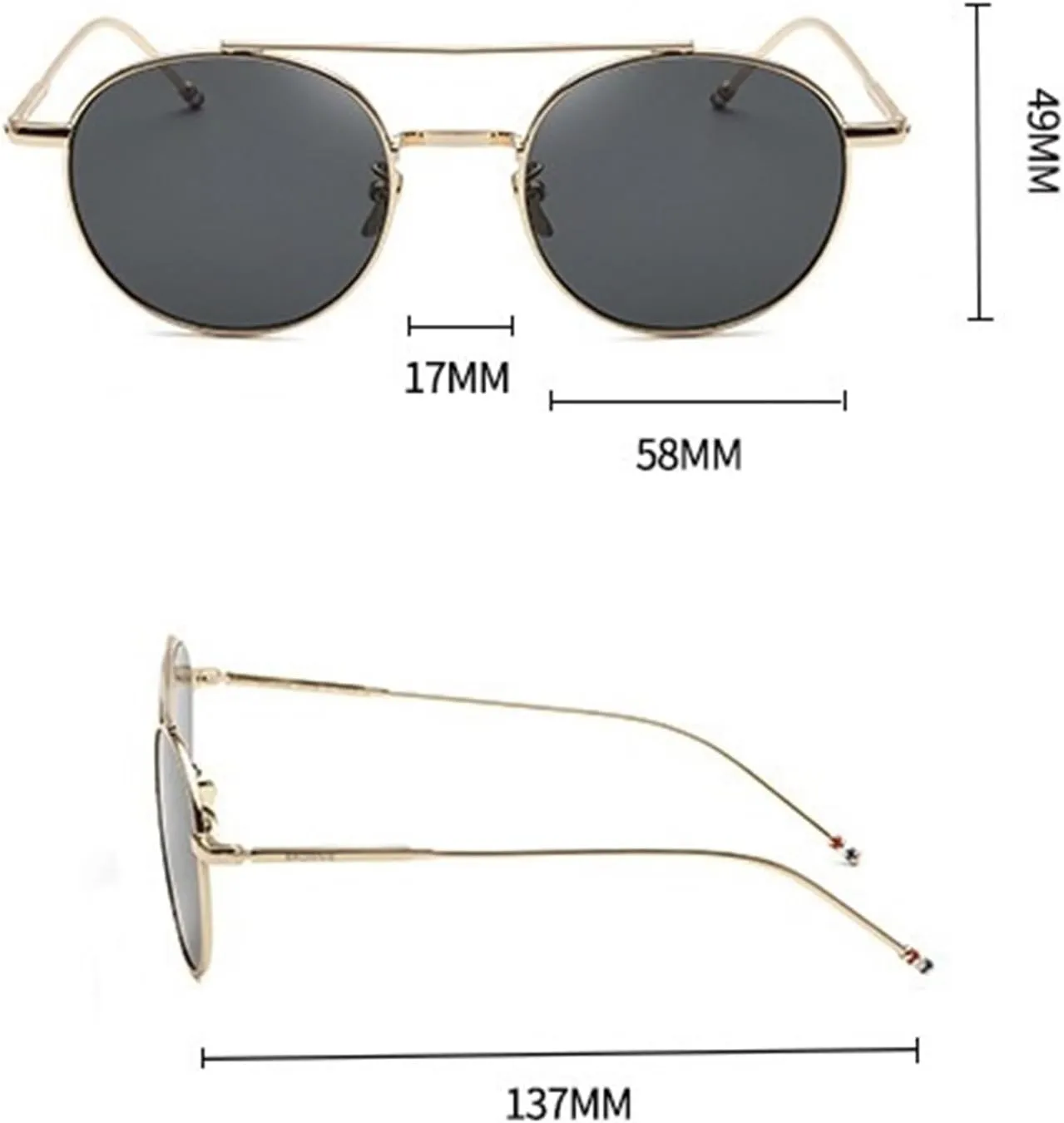 Trendy Round Metal Frame Sunglasses For Men And Women Outdoor Beach Vacation Party Sun Glasses