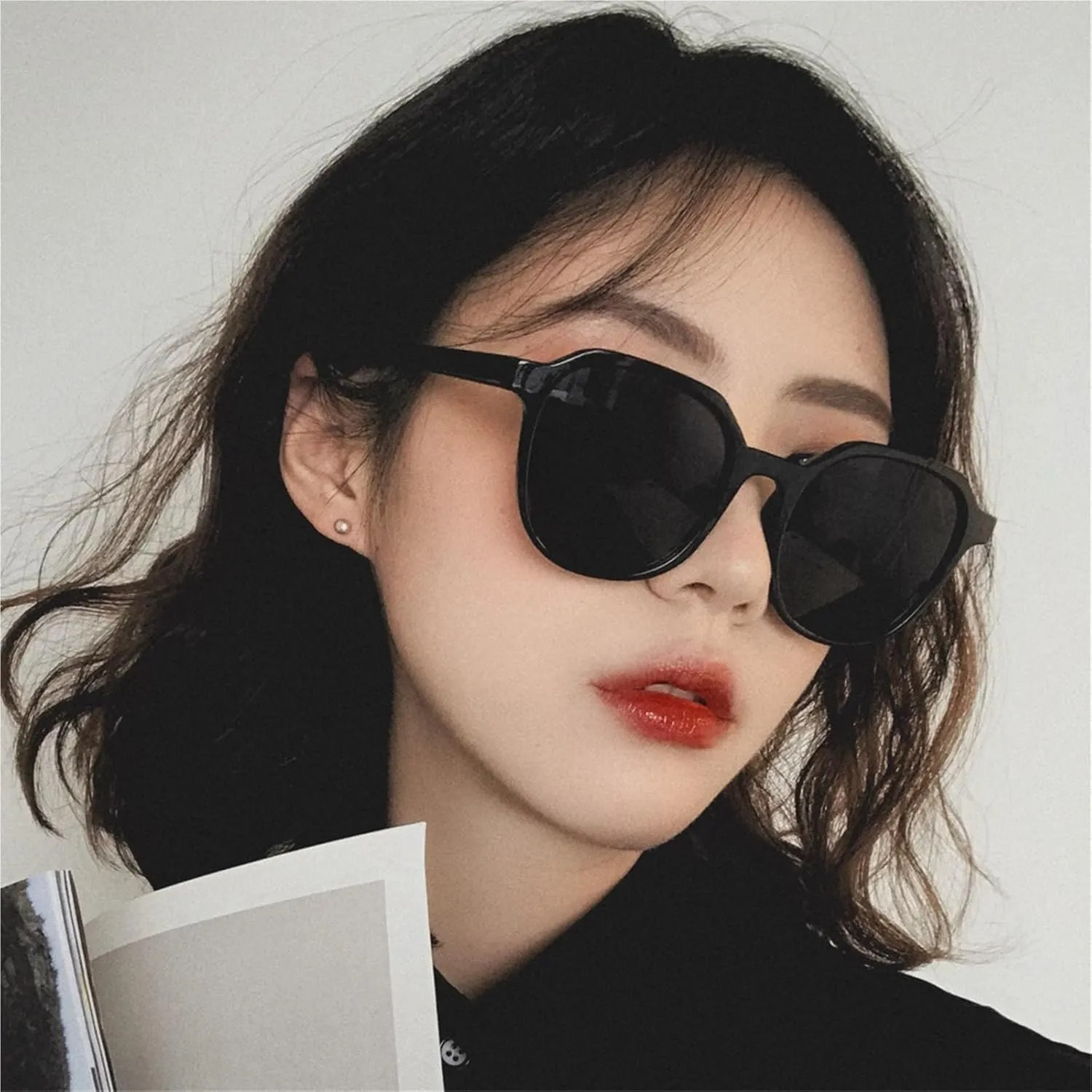 Trendy Women's Large Frame Sunglasses Outdoor Shopping Men's Vacation Decorative Sun Glasses