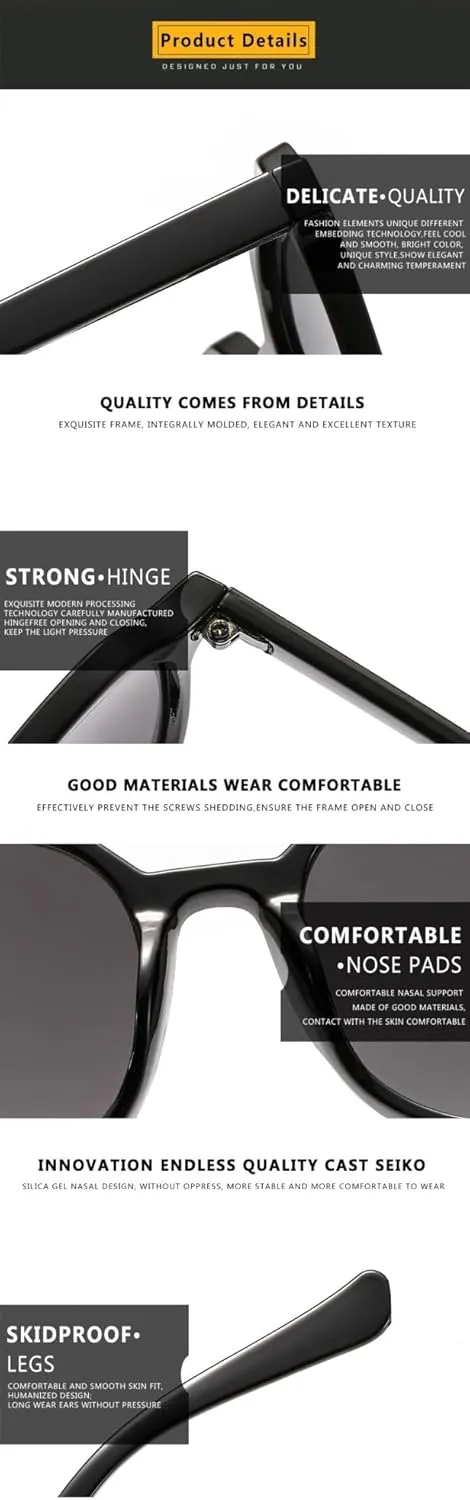 Trendy Women's Large Frame Sunglasses Outdoor Shopping Men's Vacation Decorative Sun Glasses