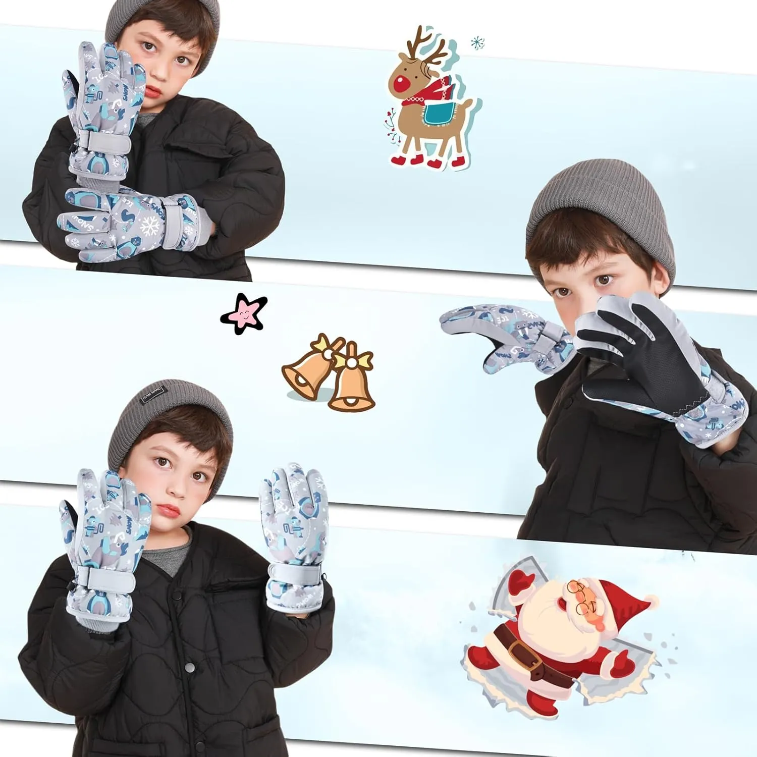 TRIWONDER Kids Ski Snow Gloves Winter Cold Weather Windproof Warm Snowboard Sport Mittens for Boys Girls
