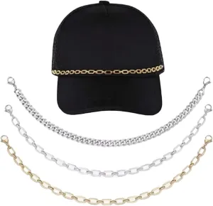 Trucker Hat Chains for Women Trucker Hat Bill Decoration Trucket Hat Charms DIY Mesh Baseball Cap Accessories