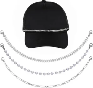 Trucker Hat Chains for Women Trucker Hat Bill Decoration Trucket Hat Charms DIY Mesh Baseball Cap Accessories