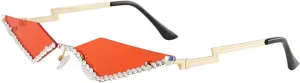 Vintage 90s Rimless Rhinestone Sunglasses Fashion Rhombus Crystal diamond Y2K Candy Color Cat Eye Party Glasses
