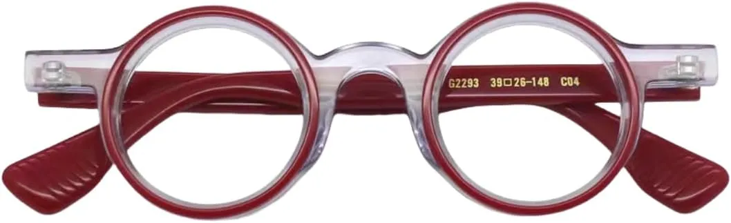 Vintage Acetate Round Eyeglasses Frames Retro Glasses Frame Spring Hinges Glass Unisex for Men Women