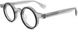 Vintage Acetate Round Eyeglasses Frames Retro Glasses Frame Spring Hinges Glass Unisex for Men Women
