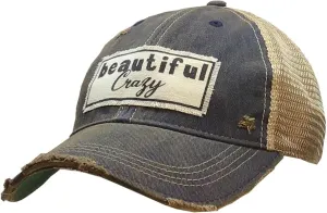VINTAGE LIFE Beautiful Crazy Vintage Distressed Trucker Cap, Navy Blue, Adult Headwear Accessories