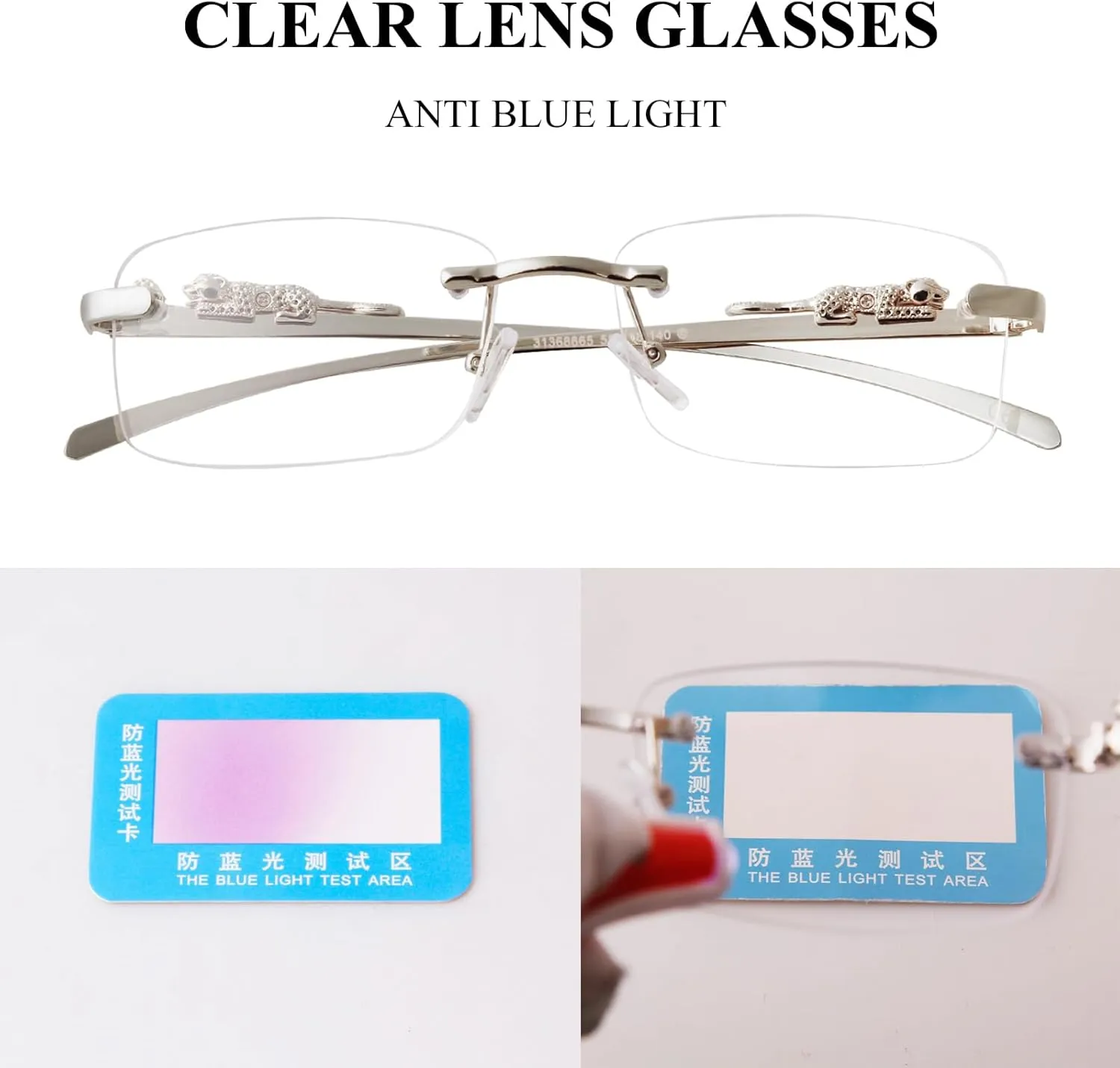 Vintage Rimless Rectangle Sunglasses for Women Men,Trendy Gold Metal Frameless Square Sun Glasses Transparent Eyewear