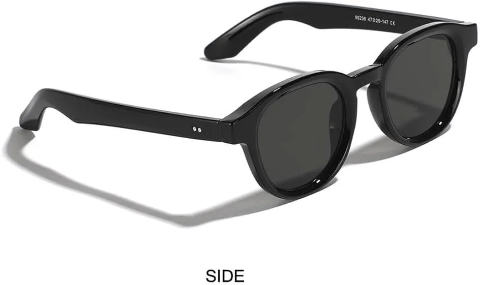 Vintage UV Protection Round Sunglasses Clear Lens Glasses Vintage Shades for Women & Men